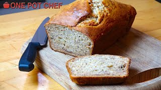 3 Ingredient Banana Bread  One Pot Chef [upl. by Amhsirak914]