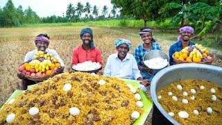 BIRYANI  MUTTON BIRYANI with Eggs  Traditional Biryani Recipe cooking in Village  Village Cooking [upl. by Eylloh]