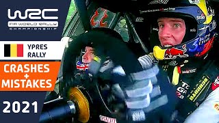 Top 5 Crashes  Close Calls  Renties Ypres Rally Belgium 2021 WRC Rally Crashes [upl. by Isied142]