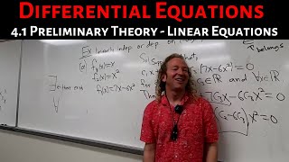 Differential Equations Lecture 41 Preliminary Theory  Linear Equations [upl. by Halilak540]