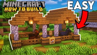 Minecraft How to Build a Horse Stable  Small Horse Stable Tutorial [upl. by Llerrat]