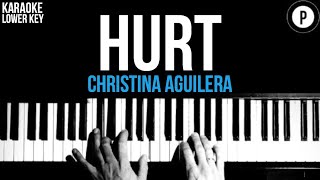 Christina Aguilera  Hurt Karaoke SLOWER Acoustic Piano Instrumental Cover Lyrics LOWER KEY [upl. by Eessej]