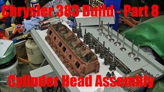 Joe’s Garage 383 Engine Rebuild Part 8 –Cylinder Head Assembly [upl. by Ahseile]