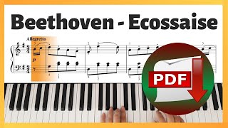 Beethoven  Ecossaise in G major WoO 23  Piano Sheet Music  Piano Tutorial [upl. by Slen]