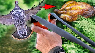 Slingshot Grouse Hunt Catch amp Cook  Shotgun Goose Bushcraft Bird Roast [upl. by Vaden]