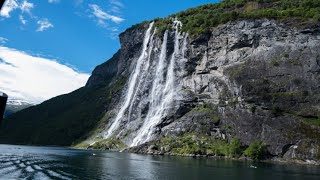 A Majestic Fjord Voyage Traversing the GeirangerHellesylt Route on the Ferry Veøy [upl. by Normie]