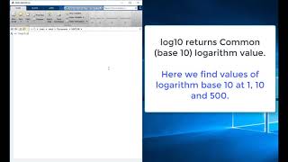 How MATLAB log10 gives base 10 logarithm [upl. by Anij]