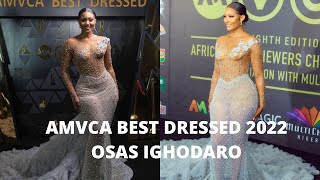 WELL DESERVED BEST DRESSED AMVCA 2022  OSAS IGHODARO DANCE MOVES AS SHE WAS AWARDED [upl. by Rexanne]