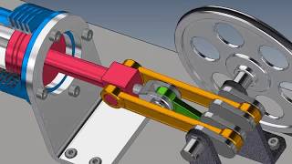 Stirling Engine Beta Type Model Animation [upl. by Sevart572]