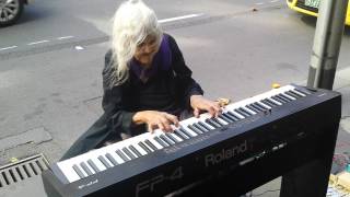 Natalie Iconic Melbourne Piano Street Performer Untitled original piece 2112014 [upl. by Enitsrik909]