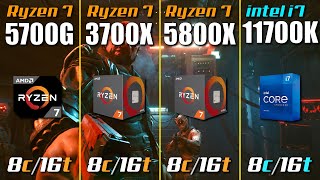 Ryzen 7 5700G vs i711700K vs Ryzen 7 5800X vs Ryzen 7 3700X [upl. by Glory]