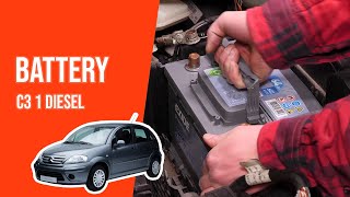 How to replace the car battery C3 1 16 HDI 🔋 [upl. by Charita96]