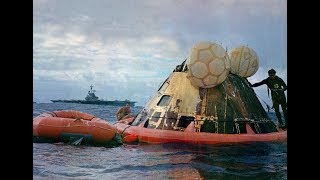 Apollo 11 Splashdown footage highlighting Navy Frogmens role [upl. by Cooe663]