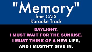 quotMemoryquot from Cats  Karaoke Track with Lyrics on Screen [upl. by Cordi]