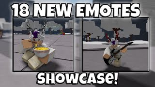 NEW 18 EMOTES SHOWCASE  The Strongest Battlegrounds [upl. by Ettenauq]