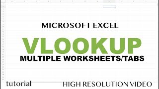 Excel  VLOOKUP with Multiple Worksheets  Tutorial [upl. by Whale693]