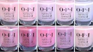 OPI Infinite Shine  Classic Pinks LIVE SWATCH on REAL NAILS [upl. by Htaras]