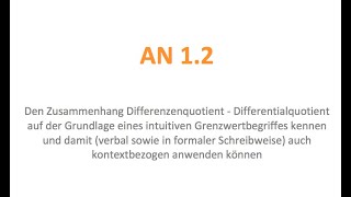 AN 12  Vom Differenzen zum Differentialquotienten [upl. by Pedaias]