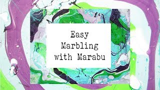 DIY  Marbling with Marabu Easy Marble  Paper Marbling Techniques [upl. by Lippold]