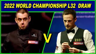 2022 World Snooker Championship L32 Matches Full Draw [upl. by Ahsenyl120]