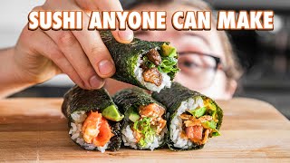 Easy Authentic Sushi Hand Rolls At Home Temaki [upl. by Rothberg]