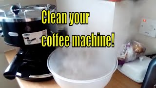 DeLonghi Coffee Machine Cleaning Ecodecalk Descaler [upl. by Soloman]