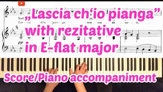 „Lascia ch‘io pianga“ with rezitative Eflat major Rinaldo  Händel  Karaoke  Piano accompaniment [upl. by Nahtnaoj399]