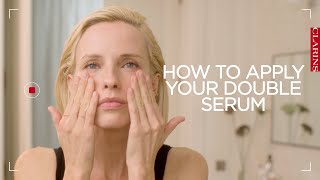 How to apply your Double Serum  Clarins [upl. by Llerred]