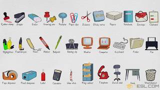 List of Office Supplies in English  Stationery Items Vocabulary Words [upl. by Nannerb]