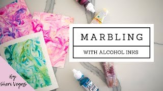 How to Marble with ALCOHOL INKS easy DIY [upl. by Ammadis]