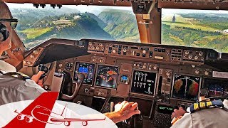 CHALLENGING LANDING QUITO  BOEING 747 COCKPIT VIEW  4K [upl. by Yesnek]