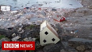 Norway landslide Buildings swept away in Alta disaster  BBC News [upl. by Morgen]