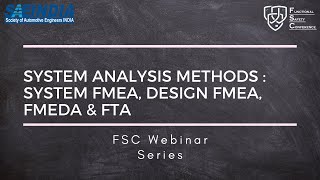 SAEINDIA FSC Webinar  Safety Analysis Methods FMEA FTA FMEDA [upl. by Aivek]