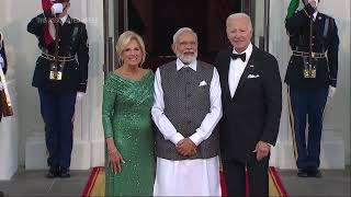 Indias Modi arrives at White House for state dinner [upl. by Bindman689]