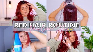 MY RED HAIR ROUTINE ♡ Hair Care Styling Tools  Tips amp Tricks [upl. by Nekal858]