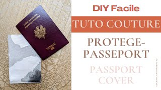 Tuto Couture Facile  Coudre un protège passeport Apprendre à coudre un étui pour passeport [upl. by Birdella]