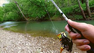 Fishing INDIANA for Creek Smallmouth Bass [upl. by Amoihc207]