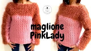 TUTORIAL Maglione quotPinkLadyquot uncinettolafatatuttofare [upl. by Buchanan]