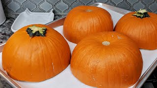 ROASTED PUMPKINS  How To Cook Pumpkins  Easy Baked Pie Pumpkins [upl. by Haase]