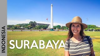 Surabaya INDONESIA 🦈🐊 friendly people and delicious Java food [upl. by Amelina]