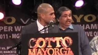 MIGUEL COTTO VS RICARDO MAYORGA  RELENTLESS  Plus Christy Martin Presser At BB Kings NY [upl. by Nesnaj167]