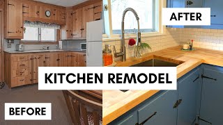 Farmhouse Kitchen Remodel Timelapse  1950s Original Kitchen Before and After [upl. by Anihs]