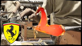 What an artist  A Murano glass blower makes me the Ferrari logo [upl. by Stoeber]