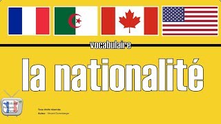 Apprendre le français  les nationalités vocabulaire niveau A1 [upl. by Duaner]